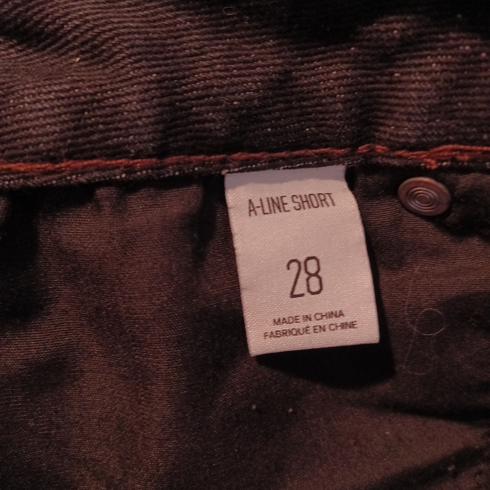 Bdg Urban Outfitters A Line Black Jean Short High Waisted Frayed Hem Size 28 New - Picture 6 of 8
